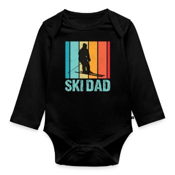Ski Winter Skiing - Ski Dad - Organic Longsleeve Baby Bodysuit - black - Front