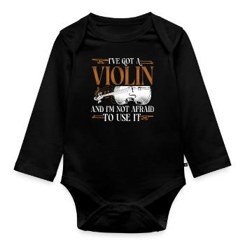 Violin Violinist Vintage I've Got - Baby Bio-Langarm-Body - Schwarz - Vorne