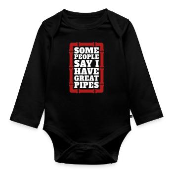 Pipefitter Some People Say Repair Man Pipefitters - Organic Longsleeve Baby Bodysuit - black - Front