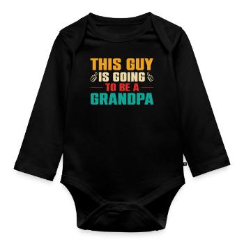 Opa Geschenkidee Opa weiß alles Spruch Großvater - Baby Bio-Langarm-Body - Schwarz - Vorne