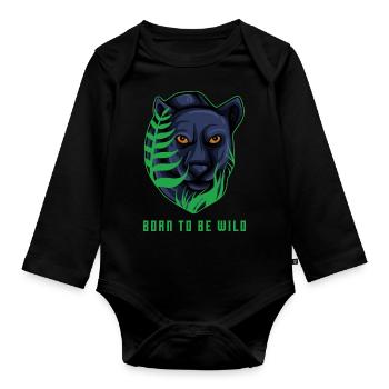 Panter Born To B Wild - Baby Bio-Langarm-Body - Schwarz - Vorne