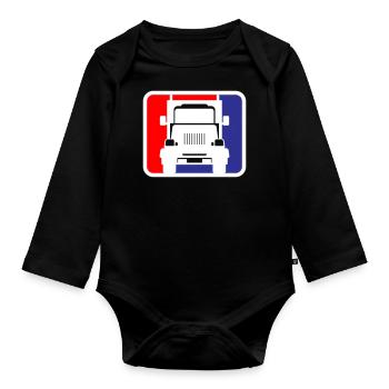 Truck Truck Logo | Colors can be changed - Organic Longsleeve Baby Bodysuit - black - Front