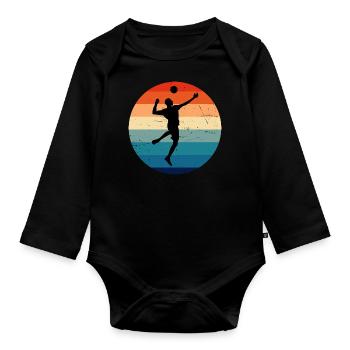 Volleyball Fistball Fistball Player - Organic Longsleeve Baby Bodysuit - black - Front
