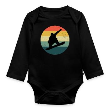Snowboard Hommes Snowboarder Snowboarder Femmes - Body Bébé bio manches longues - noir - Devant