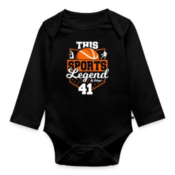 Diese Sport-legende Ist Jetzt 41, - Baby Bio-Langarm-Body - Schwarz - Vorne