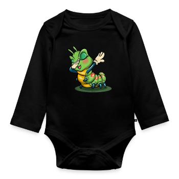 Caterpillar - Organic Longsleeve Baby Bodysuit - black - Front