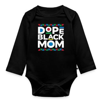 Black History Month Black Mom - Organic Longsleeve Baby Bodysuit - black - Front