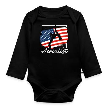 Aerialist - Aerial Yoga and Aerial Silk Acrobatics - Organic Longsleeve Baby Bodysuit - black - Front