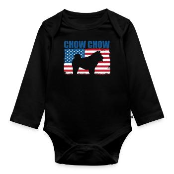 Chow Chow - Organic Longsleeve Baby Bodysuit - black - Front