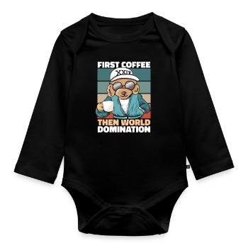 Lunettes de soleil Poodle Coffee - Body Bébé bio manches longues - noir - Devant