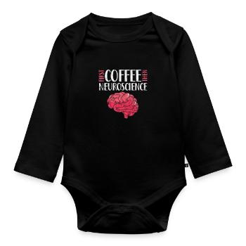 Coffee Neuroscience - Organic Longsleeve Baby Bodysuit - black - Front