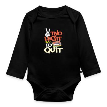 Hip Hop Rap Music Rapper Hiphop Gift - Body Bébé bio manches longues - noir - Devant