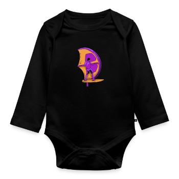Wing Surf Wing Foil Wing Surfing - Organic Longsleeve Baby Bodysuit - black - Front
