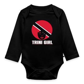 Trinidad and Tobago Girl - Organic Longsleeve Baby Bodysuit - black - Front