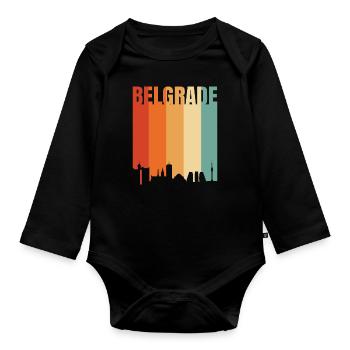 The beauty of Belgrade - Organic Longsleeve Baby Bodysuit - black - Front