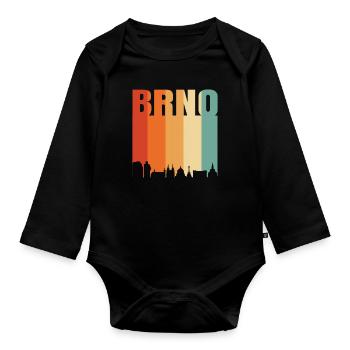 Die Schönheit von Brno Brünn - Baby Bio-Langarm-Body - Schwarz - Vorne
