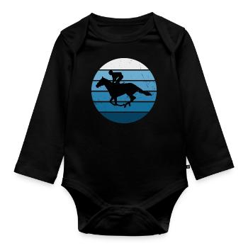 Equestrian Dressage Show Jumping - Organic Longsleeve Baby Bodysuit - black - Front