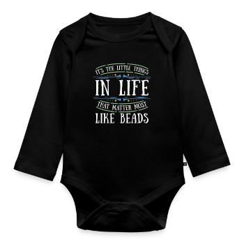 Perler c’est les petites choses en perlage Perlage - Body Bébé bio manches longues - noir - Devant