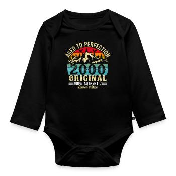 Aged to perfection 2000 Original - Organic Longsleeve Baby Bodysuit - black - Front