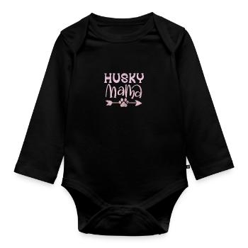 Husky - Organic Longsleeve Baby Bodysuit - black - Front