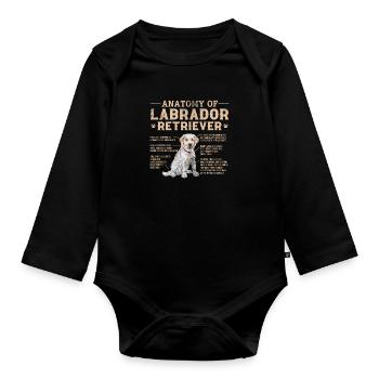 Labrador - Baby Bio-Langarm-Body - Schwarz - Vorne