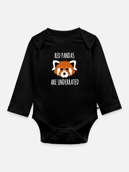 Rote Pandas werden unterschätzt : Panda Zitat - Baby Bio-Langarm-Body - Schwarz