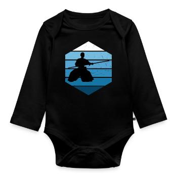 Martial Arts Aikido Men Aikidoka Women Martial Ar - Organic Longsleeve Baby Bodysuit - black - Front