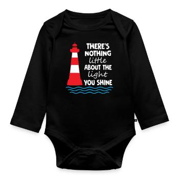 There is nothing little about the light you shine - Baby Bio-Langarm-Body - Schwarz - Vorne