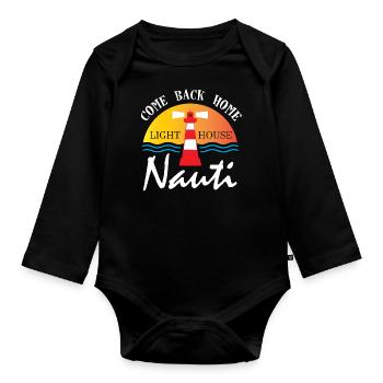 Phare Nautica - Body Bébé bio manches longues - noir - Devant