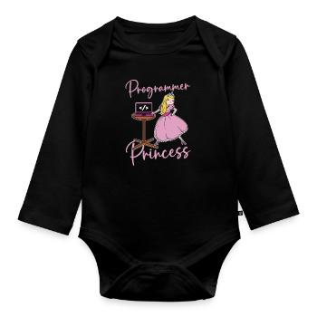 Entwickler Coder Programmierer Prinzessin - Baby Bio-Langarm-Body - Schwarz - Vorne