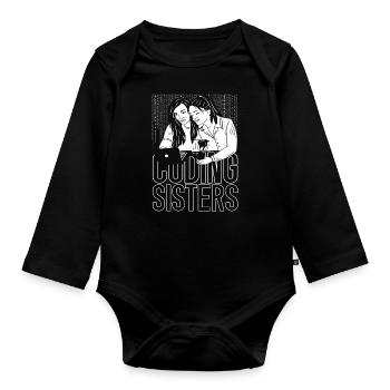 Développeur Coder Programmeur Sœur - Body Bébé bio manches longues - noir - Devant