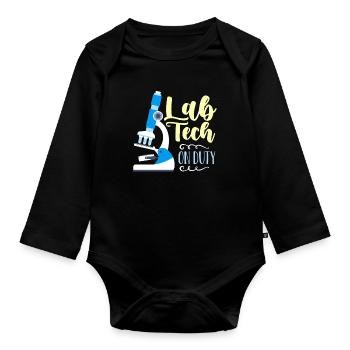 Lab Technician Lab Tech On Duty Medical Healthcare - Organic Longsleeve Baby Bodysuit - black - Front