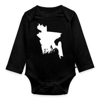 Bangladesh carte drapeau - Body Bébé bio manches longues - noir - Devant