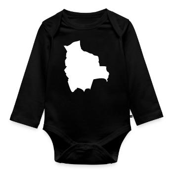 Drapeau de la carte de la bolivie - Body Bébé bio manches longues - noir - Devant
