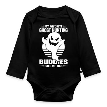 Ghost Hunter Father's Day - Organic Longsleeve Baby Bodysuit - black - Front