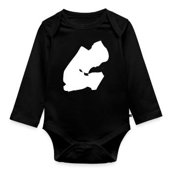 Dschibuti Landkarte Flagge - Baby Bio-Langarm-Body - Schwarz - Vorne