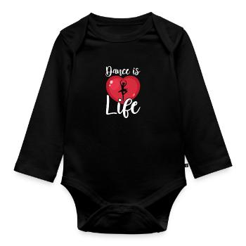 Ballett Ballerina Ballet-Tänzerin Tanzen Geschenk - Baby Bio-Langarm-Body - Schwarz - Vorne