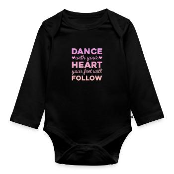 Ballet Ballerine Ballet Danseuse Danse Cadeau - Body Bébé bio manches longues - noir - Devant