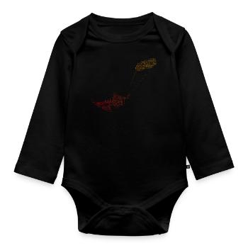 Women Men's Kitesurf Kitesurfing Kitesurfing - Organic Longsleeve Baby Bodysuit - black - Front
