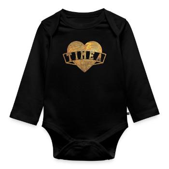 Timea Hearts Or - Body Bébé bio manches longues - noir - Devant