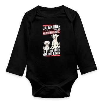 Dalmatian Dogs Dog Owner Gift - Organic Longsleeve Baby Bodysuit - black - Front