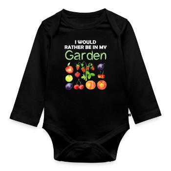 Garten Lustiger Spruch Hobbygärtner Geschenkidee - Baby Bio-Langarm-Body - Schwarz - Vorne