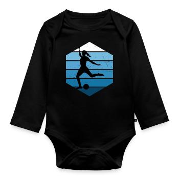 Soccer Men's Women's Soccer Game Soccer Games - Organic Longsleeve Baby Bodysuit - black - Front