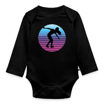 Roller Skating Damen Roller Skating Skate Herren - Baby Bio-Langarm-Body - Schwarz - Vorne