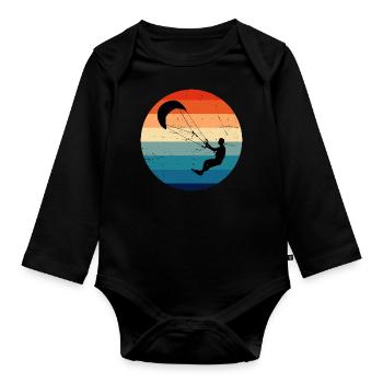 Kitesurf Kite Kitesurfer Kitesurfing Kitesurfen - Body Bébé bio manches longues - noir - Devant