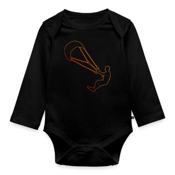 Kite Kitesurfer Kitesurfing Men Kite Kitesurf - Organic Longsleeve Baby Bodysuit - black - Front