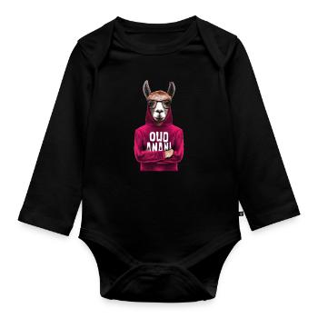 Lama Alpaga - Body Bébé bio manches longues - noir - Devant