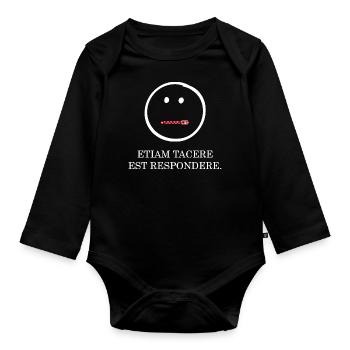 schweigen ist auch eine antwort latein weiss - Baby Bio-Langarm-Body - Schwarz - Vorne