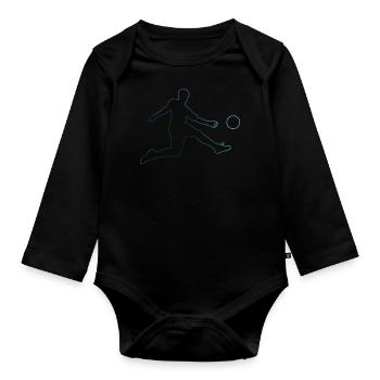 Football Game Football Soccer Women's Football Games - Organic Longsleeve Baby Bodysuit - black - Front