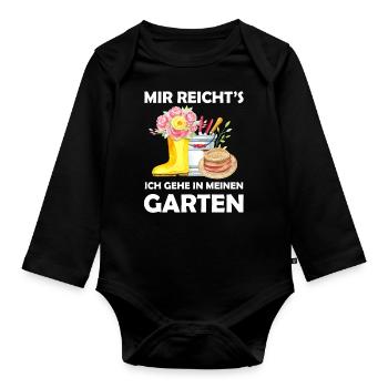 Garten Lustiger Spruch Hobbygärtner Geschenkidee - Baby Bio-Langarm-Body - Schwarz - Vorne